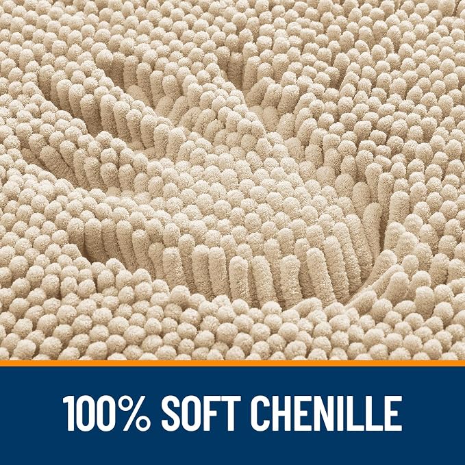 OLANLY Toilet Rugs U-Shaped 24x20, Extra Soft Absorbent Chenille Contour - Image 3