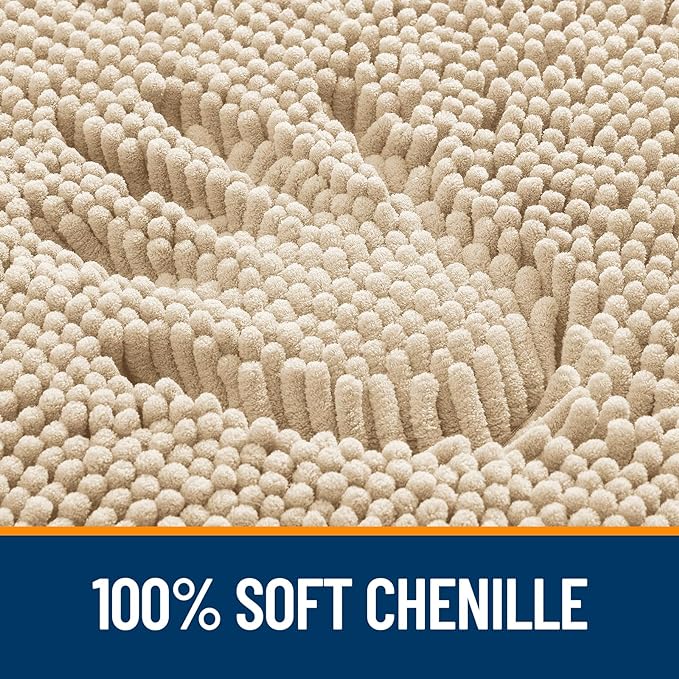 OLANLY Bathroom Runner Rugs 70x24, Extra Soft Absorbent Chenille Bath Rugs - Image 3