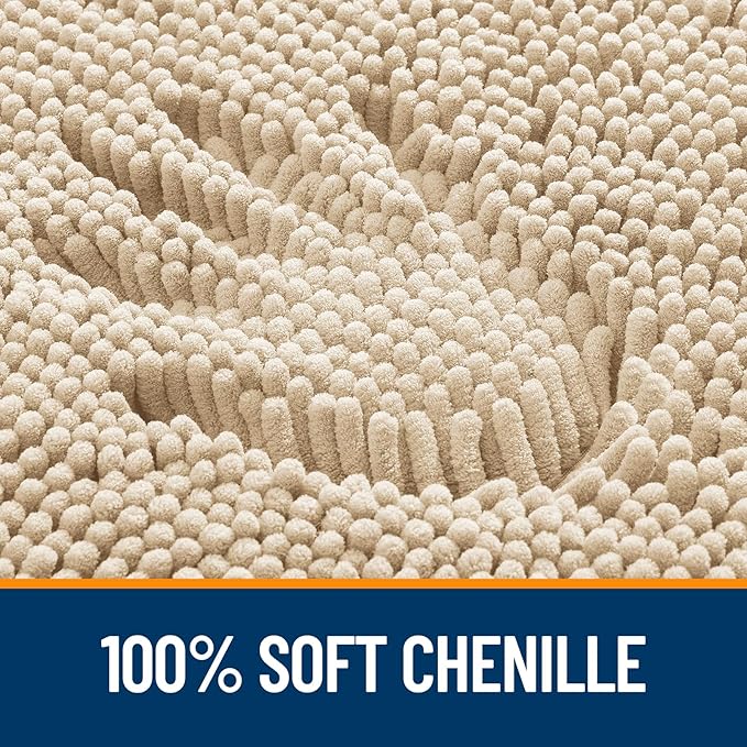 OLANLY Bathroom Runner Rugs 59x24, Extra Soft Absorbent Chenille Bath Rugs - Image 3
