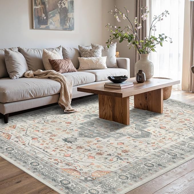 Rugxara 5X7 Taupe Washable Area Rug - Image 3
