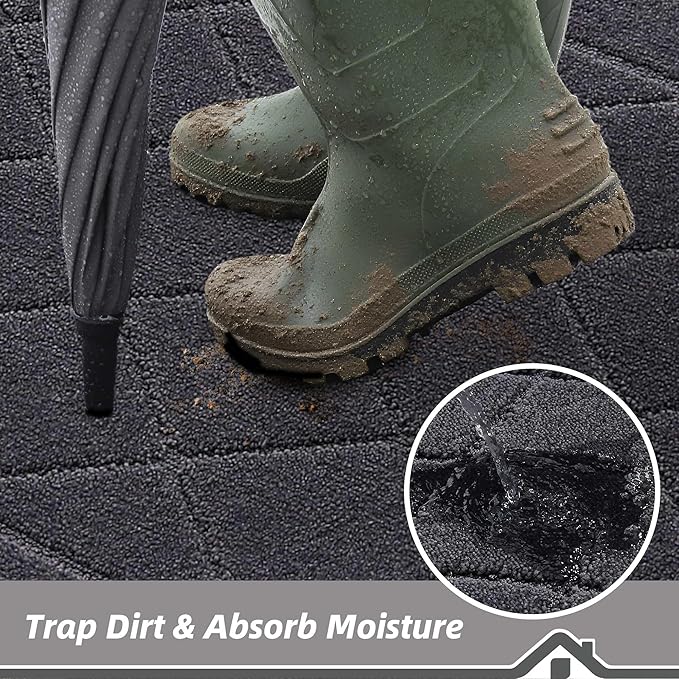 BEQHAUSE Dirt Trapper Door Mat 32" x 48", Doormat Non-Slip Entryway Rugs - Image 3