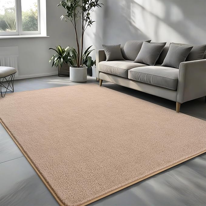 Pettop 4x6 ft Beige Area Rugs for Bedroom Living Room, Washable Memory Foam - Image 2