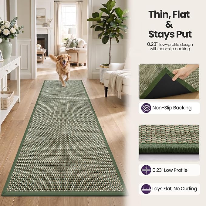 DEX Hallway Runner Rug 2'4''x8, Non Slip Rubber Backing Inside Entryway Carpet - Image 6