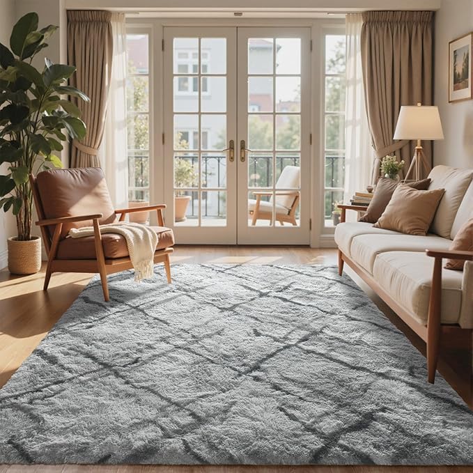 4x6 Ft Shag Rugs for Bedroom Living Room, Tie-Dyed Ultra Soft Fluffy Furry Area - Image 2