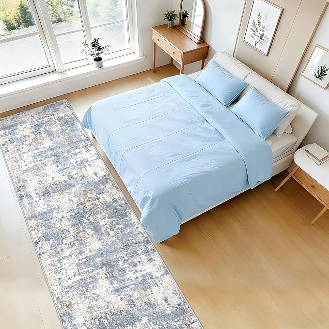 XLUEZ 2.6x10 Runner Rug for Hallway, Washable Modern Abstract Runner Rugs - Image 4