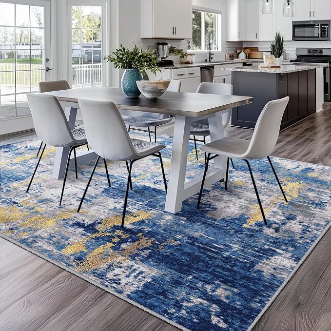 RELEANY Washable Area Rugs 6'x9' Non-Slip Modern Abstract Soft - Image 4