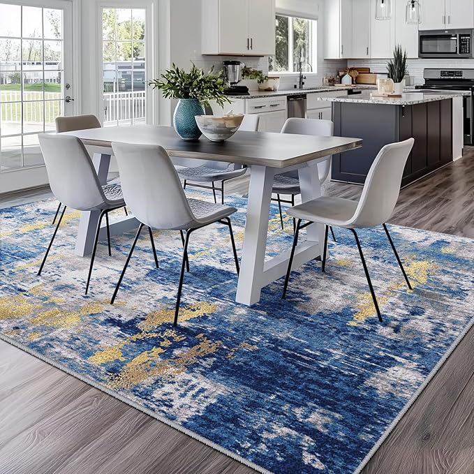 RELEANY Washable Area Rugs 5'x8' Non-Slip Modern Abstract Soft - Image 2