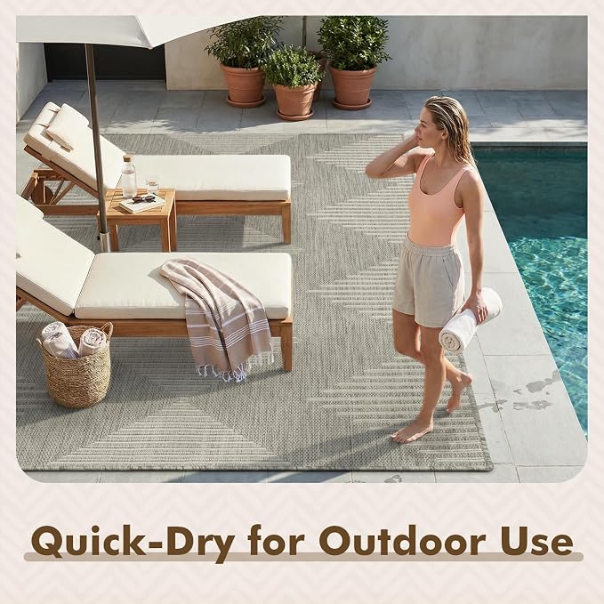 MontVoo-Outdoor Rug Carpet Patio Rug 8x10 Polypropylene Indoor Outdoor Rugs - Image 7