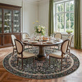 jinchan Zenith Round Rug 8ft Area Rug Soft 8'Round Vintage Floral Rug Non-Slip by JINCHAN