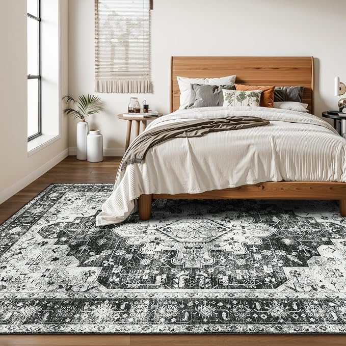 Moynesa Ultra-Thin Washable Area Rugs 8x10 Black and White Rugs - Image 7