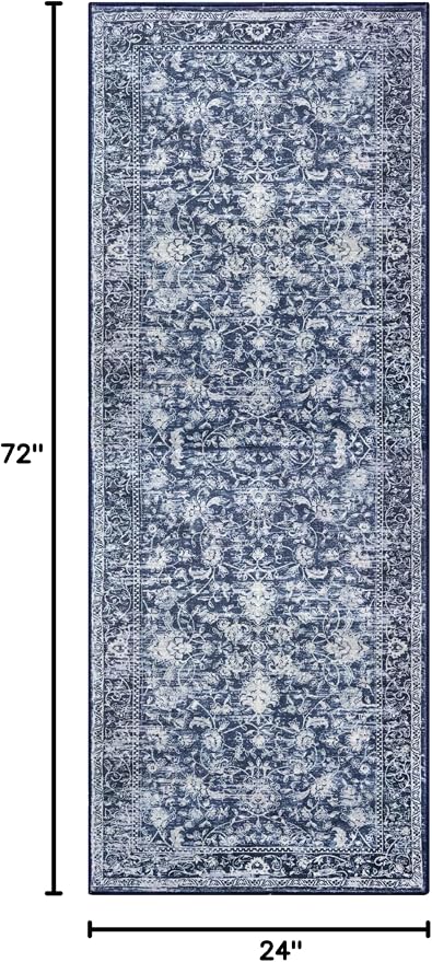 KILOCOCO Hallway Runner 2x6 Rug Runner Printed Vintage Floral Washable Kitchen - Image 2