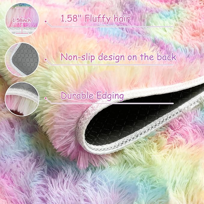 2x3 Small Area Rug Unicorn Rainbow Rugs - Image 5