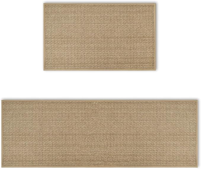 Artoid Mode Washable Non Slip Kitchen Rugs and Mats Set of 2, Rubber Backing by ArtoidMode