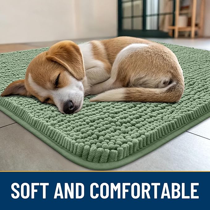 Smiry Dog Door Mat for Muddy Paws 59x24, Absorbent Dirt Trapper, Non-Slip - Image 2
