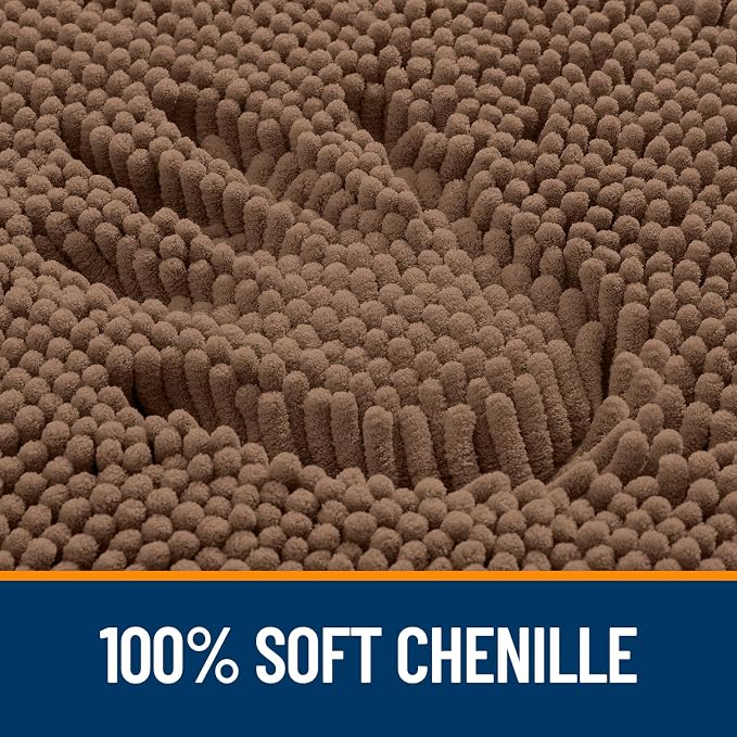 OLANLY Toilet Rugs U-Shaped 24x24, Extra Soft Absorbent Chenille Contour - Image 3