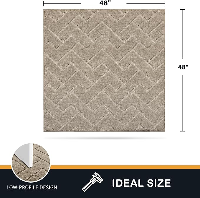 PURRUGS Dirt Trapping Door Mat 48" x 48", Non-Slip Machine Washable Entry Rug - Image 2