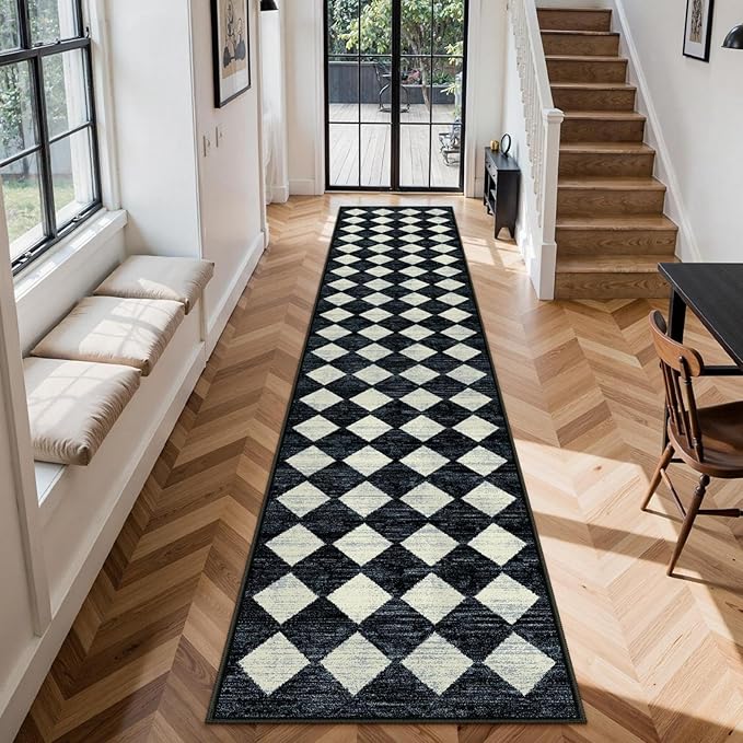 Lahome Zelie Checkered Washable 2x12 Runners by Lahome