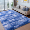 Shag Rugs for Bedroom, 4x6 Abstract Blue Soft Fuzzy Rugs for Living Room by Ailyei