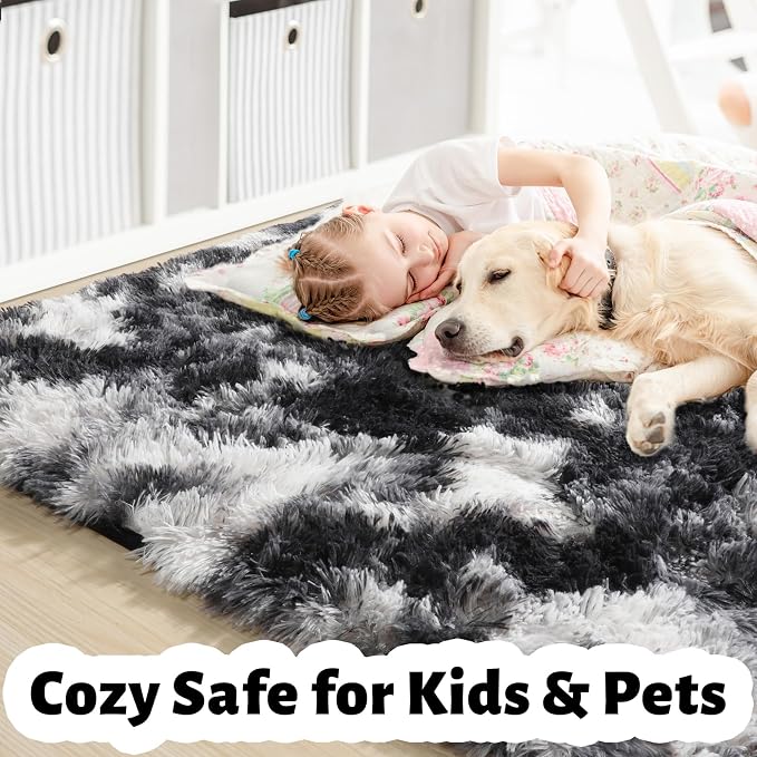 Amdrebio Black White Grey Cool Area Rugs - Image 7