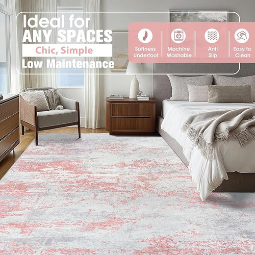 10x14 Area Rugs for Living Room Rug Washable: Abstract Large Rug Indoor Modern - Image 2