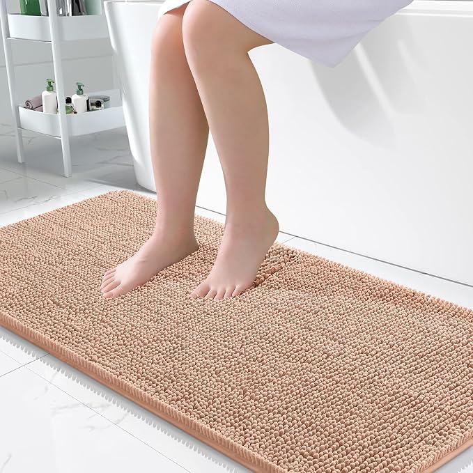 OLANLY Bathroom Runner Rugs 47x24, Extra Soft Absorbent Chenille Bath Rugs by OLANLY