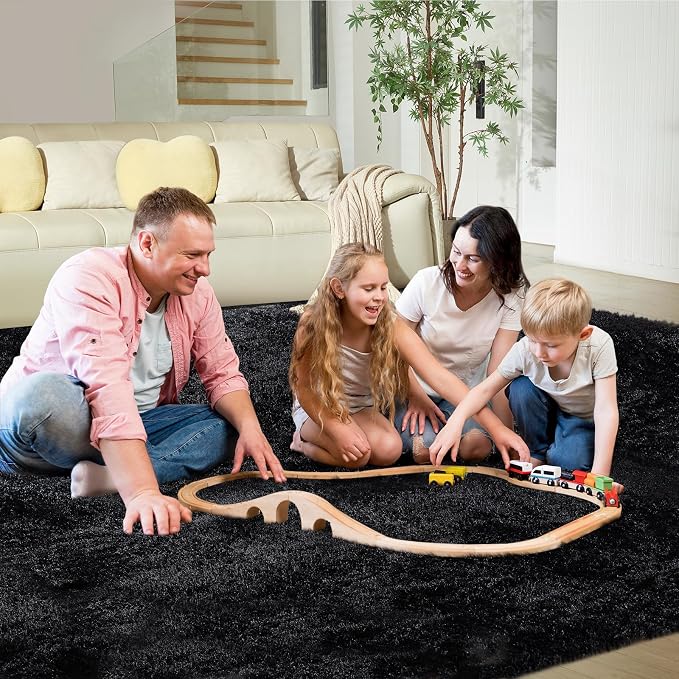 Ultra Soft Rug for Living Room, 3X5 Fluffy Shag Area Rug for Bedroom, Modern - Image 5