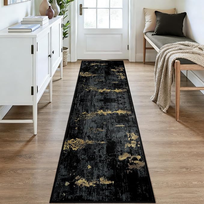 RELEANY Washable Area Rugs 2x9 Non-Slip Modern Abstract Soft - Image 2