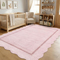 GarveeHome Scalloped Washable Area Rug 4x6 Small Entryway Rug Non Slip Modern by GarveeHome