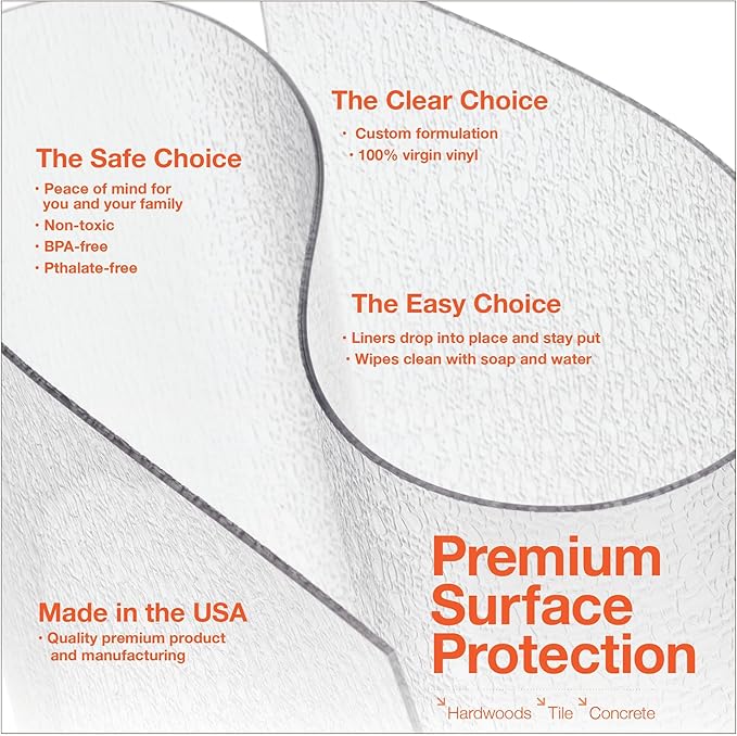 Clear Hard Floor Runner, USA Made, 18 x 54 Inch, 2mm Thick Clear Vinyl - Image 5