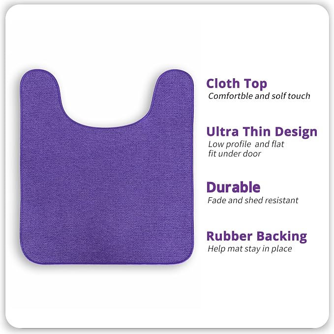 Bosap Toilet Rugs U Shaped Bathroom Rug, Machine Washable Non Slip Quick Dry - Image 2