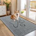 OLANLY Dog Door Mat for Muddy Paws 54x32, Paw Print Design, Absorbs Moisture by OLANLY