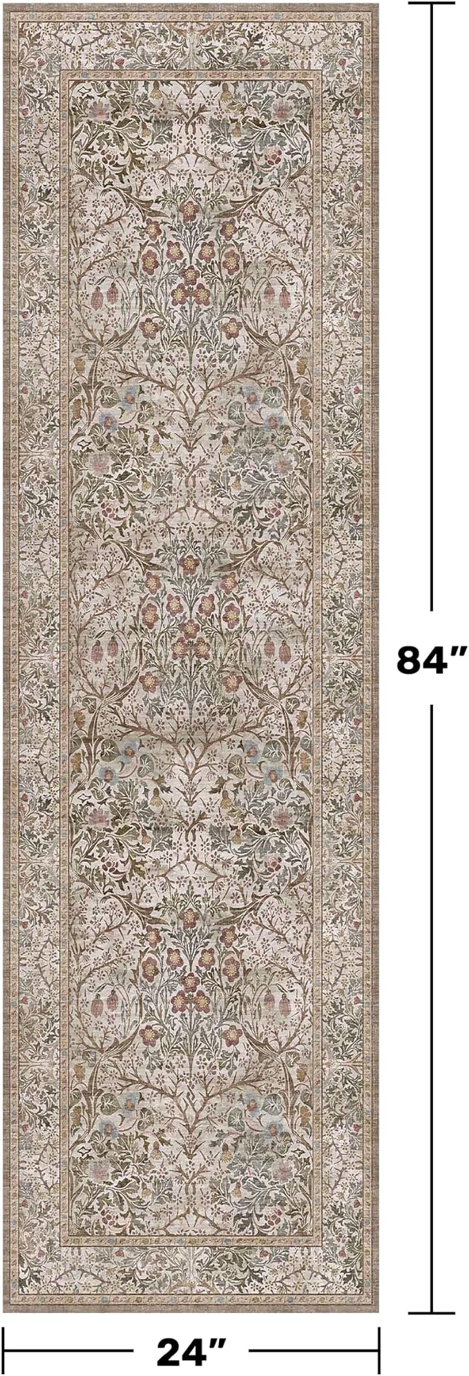 Hazo Haus Non Slip 2x7 Moss Green Hallway Runner - Image 2