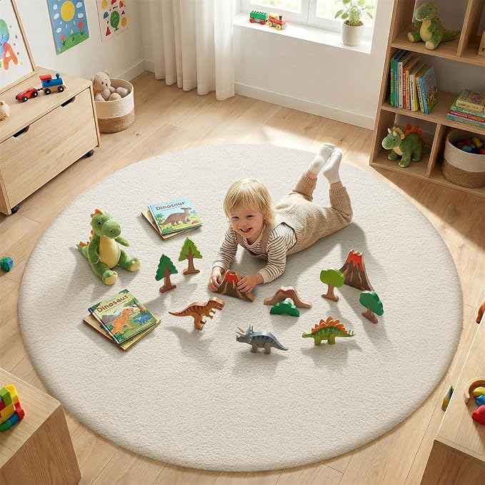 Sour Lemon 4ft Round Rugs for Bedroom, Circle Area Rugs for Living Room - Image 5