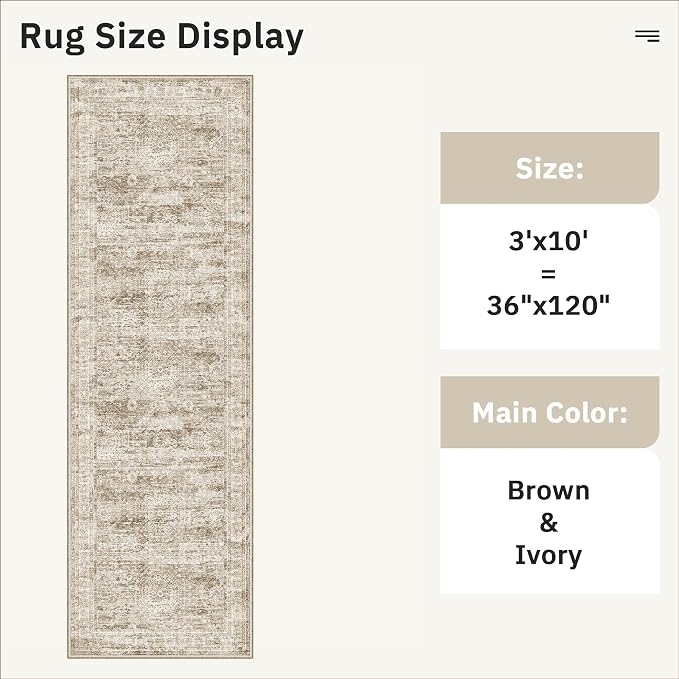 Soalmost Runner Rug 3x10 Washable Non-Slip Hallway Runner Rugs - Image 5