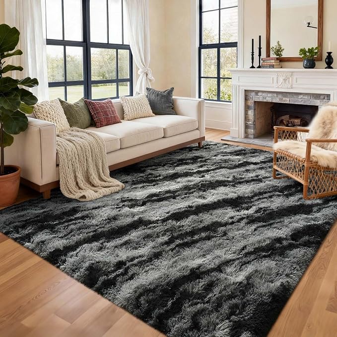 Area Rugs for Living Room, 4x6 Feet Soft Fluffy Shagg Plush Rug High Pile Large by Cuzwlovita