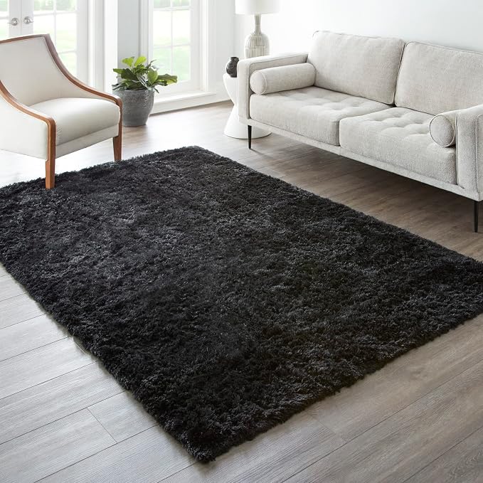 Ophanie 7x9 Black Rugs for Living Room, LargeFluffy Shag Fuzzy Plush Soft by Ophanie