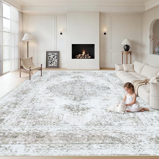 XLUEZ Area Rug 10x12 Living Room Rugs, Machine Washable Vintage Distressed by XLUEZ