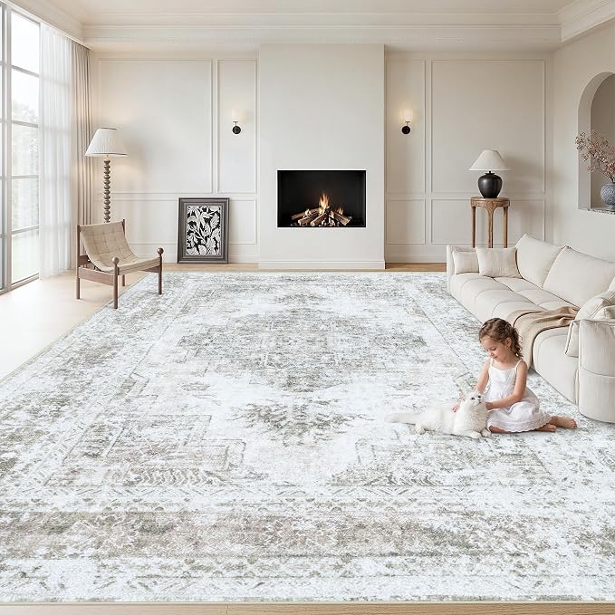 XLUEZ Area Rug 10x14 Living Room Rugs, Machine Washable Vintage Distressed by XLUEZ