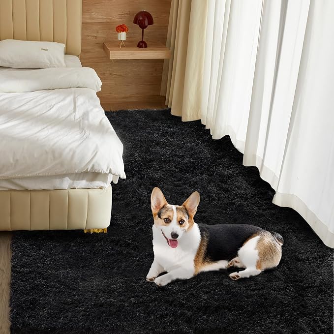 Ultra Soft Rug for Living Room, 3X5 Fluffy Shag Area Rug for Bedroom, Modern - Image 6
