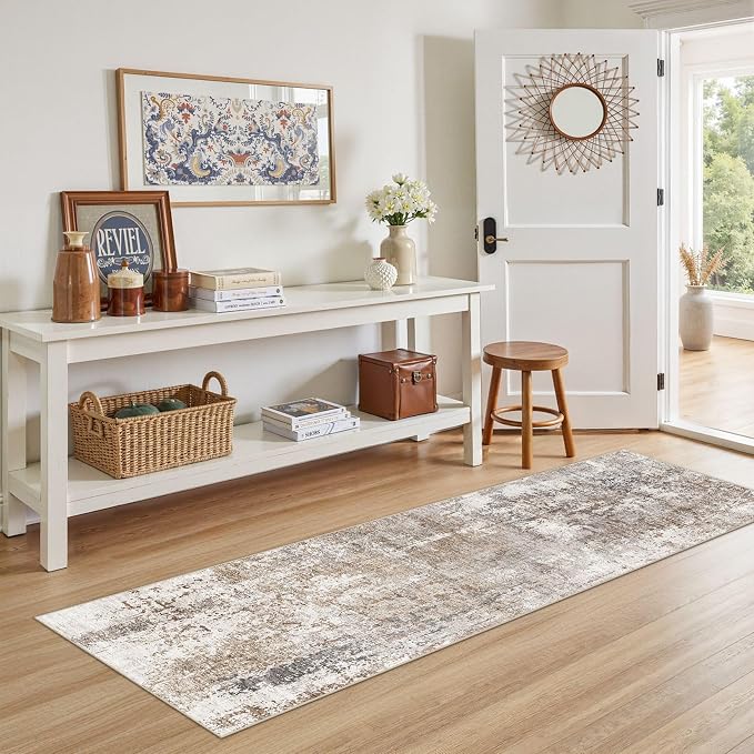 UERMEI 2x6 Washable Runner Rug for Hallway, Non Slip Low Pile Kitchen Carpet - Image 3