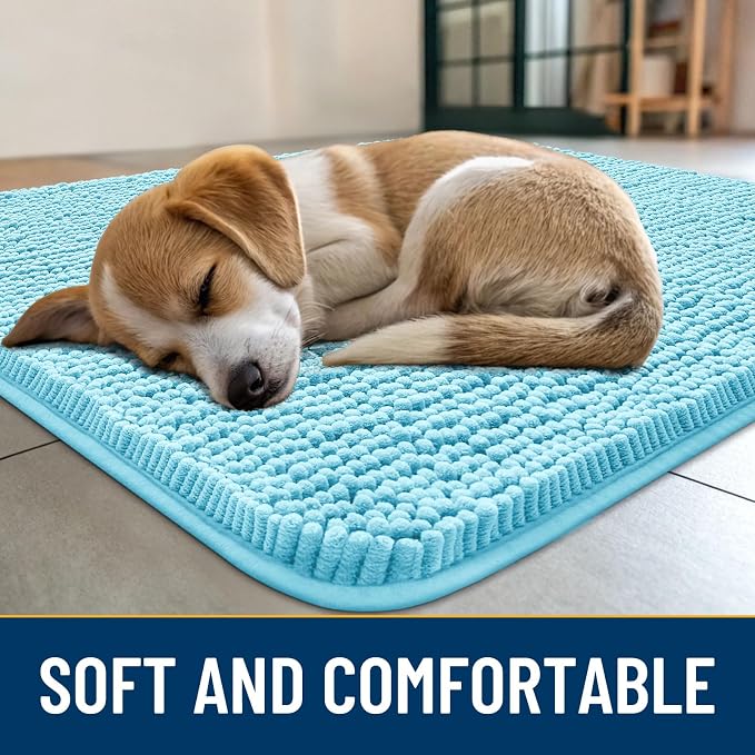 Smiry Dog Door Mat for Muddy Paws 36x24, Absorbent Dirt Trapper, Non-Slip - Image 2