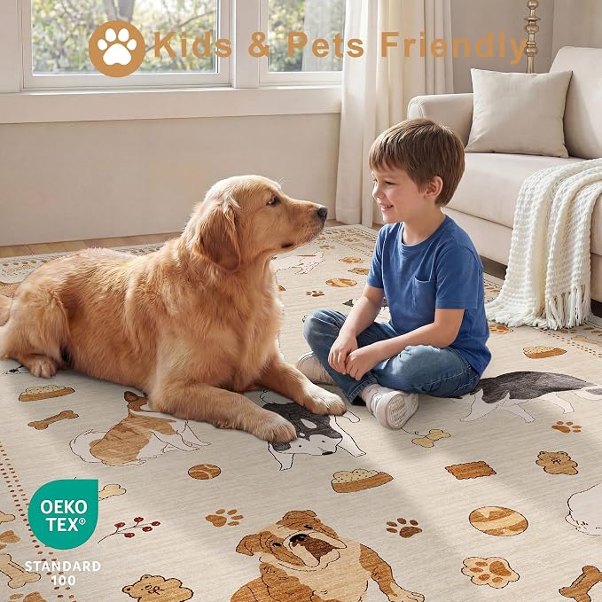 DUKINO 2x6 Washable Runner Rug for Hallway, Non Slip Animal Dog Kitchen Rug - Image 4