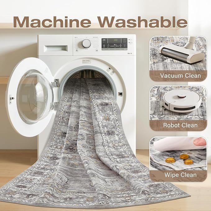 Washable 7x9 Area Rug for Living Room - Image 2