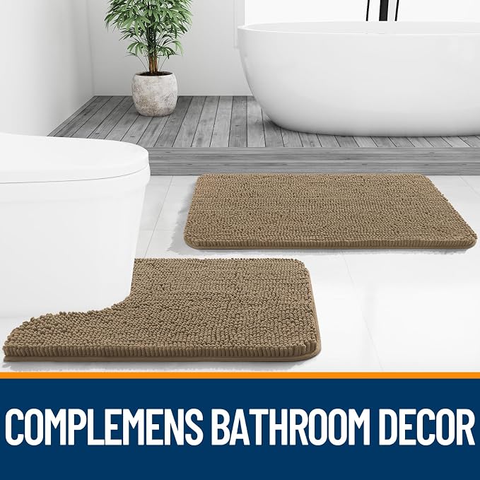 OLANLY Bathroom Runner Rugs 47x24, Extra Soft Absorbent Chenille Bath Rugs - Image 7