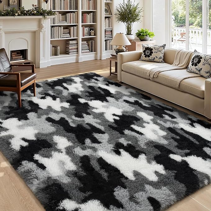 AROGAN Soft Fuzzy Kids Rugs for Girls Room Playroom 8x10 Feet, Fluffy Cute - Image 3