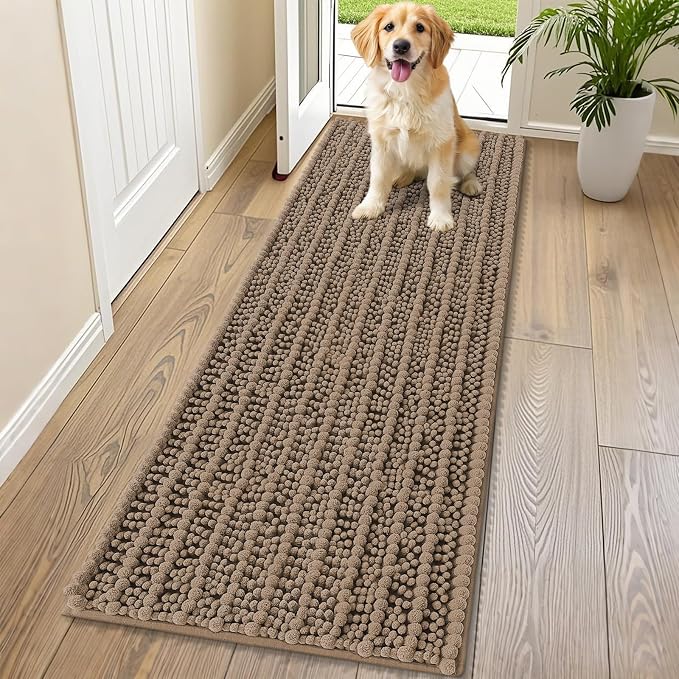 Smiry Dog Door Mat for Muddy Paws 70x24, Absorbent Dirt Trapper, Non-Slip by Smiry