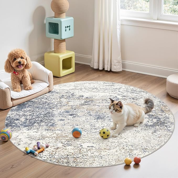 DMOYEST 5ft Round Area Rug Living Room Rugs - Image 5