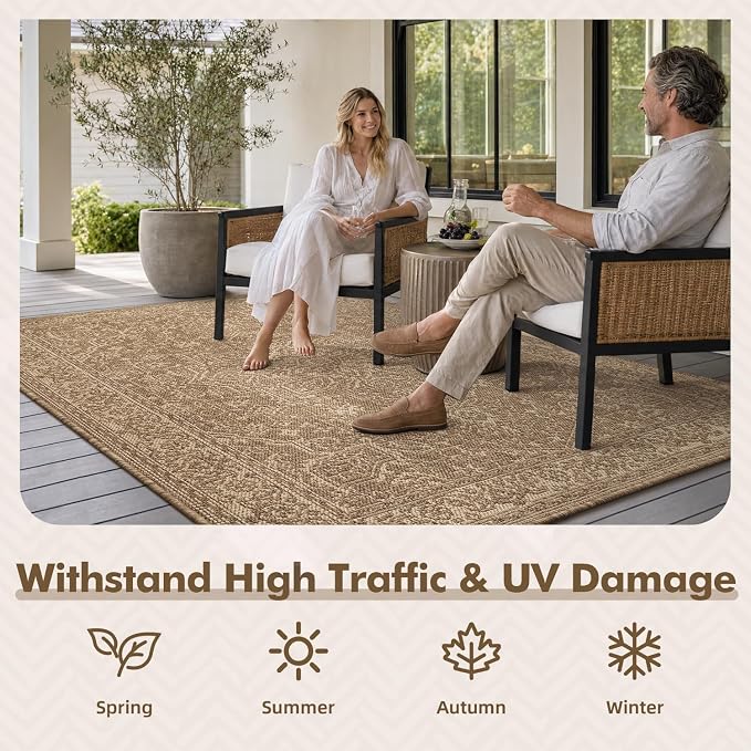 MontVoo-3x5 Outdoor Rug Porch Entryway Rug-Polypropylene Indoor Outdoor Rugs - Image 7