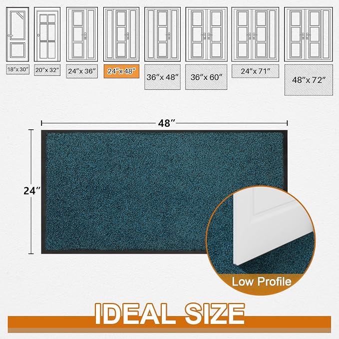 Mibao Front Door Mat Indoor Entrance, Dirt Trapper Welcome Mat - Image 2