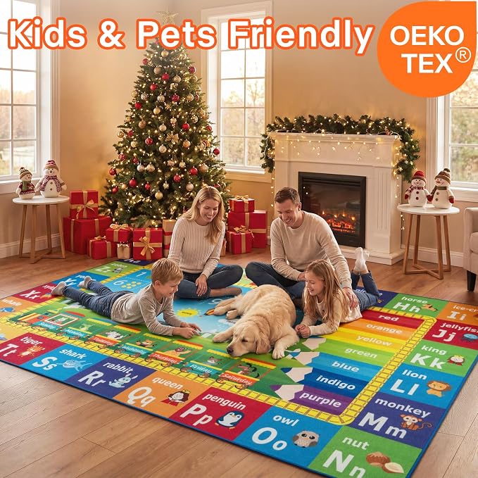 Unirea 6x9 Kids Rug for Playroom Classroom Bedroom, Washable Educational Play - Image 3